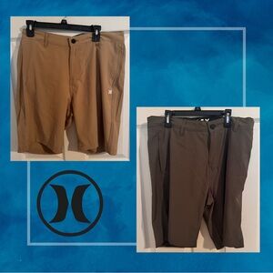 Hurley Men's Shorts in Tan and Grey- set of two